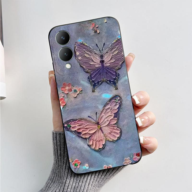 Custodia Per Vivo Y17 S Y17S Y16 Custodia Per Telefono Silicone Morbido Bella Farfalla Cover Posteriore Per VivoY17S Vivo Y 17S Y 16 Fundas Coque Capa