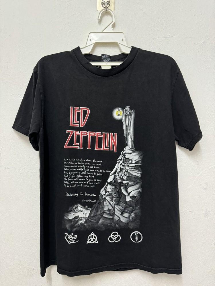 

Led Zeppelin Stairway To Heaven Футболка унисекс черная Мужская Женская KH10986 Футболка унисекс S