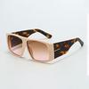 New in Sun Glasses for Women Modern Minimalist Style with Black Orange Lenses Golden Decorative Strips for Glasses Women
