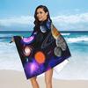 Solar System Space Planets Universe Beach Towel Soft Microfiber Quick Dry Absorbent Quick Towels For Bath