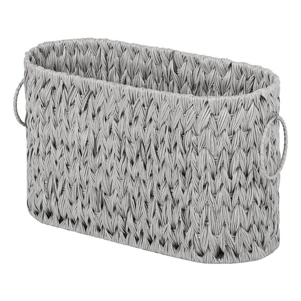 Kreativní proutěný pletený úložný box na toaletní papír s uchy Velkokapacitní koupelnový úložný koš Domácí úložný koš na drobnosti