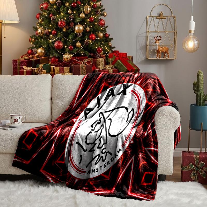 Coperta con Spirito Audace dell'Ajax di Amsterdam Coperte in Flanella Peluche per Divano Letto Regali per Uomini Donne Coperta da Viaggio Picnic Regali di Natale per Fan