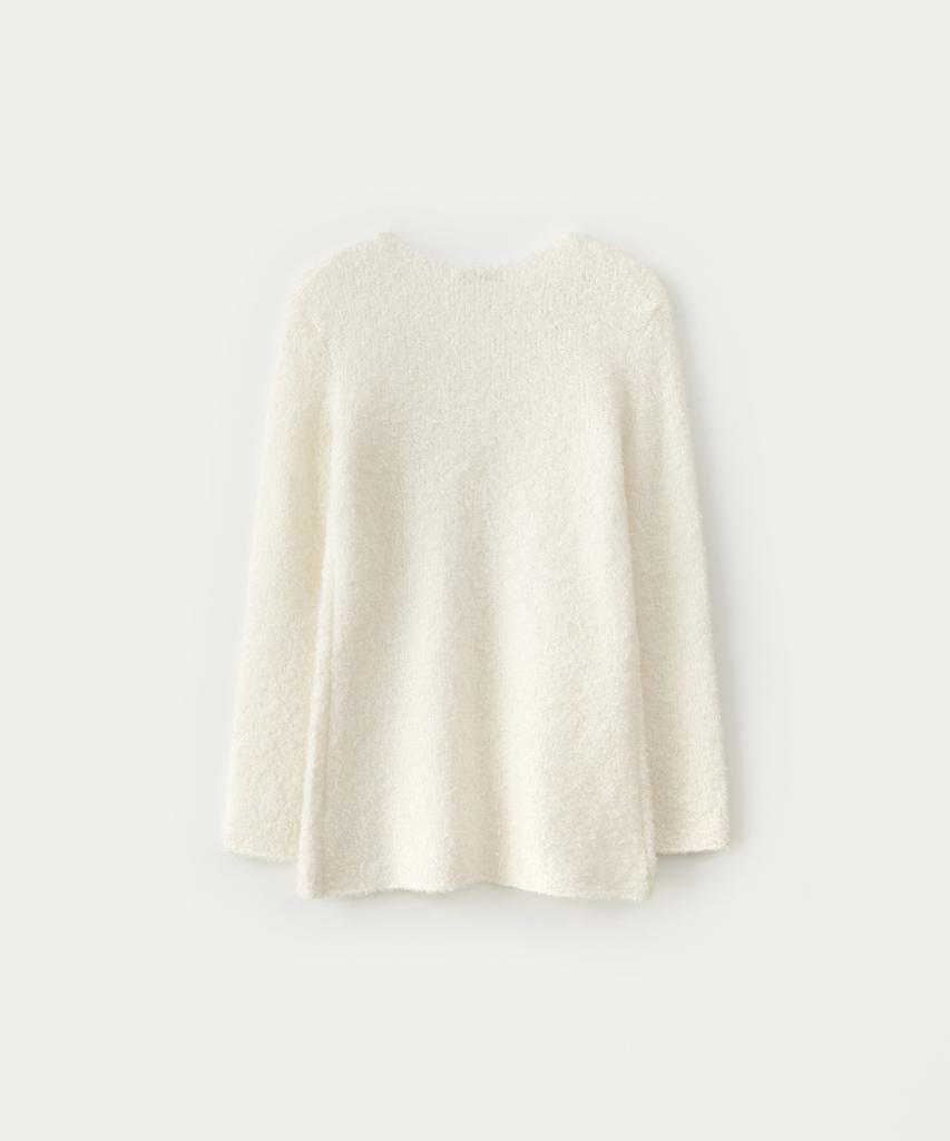 Sseomweeobeoteo Boucle Long Sleeve Knit - Ivory