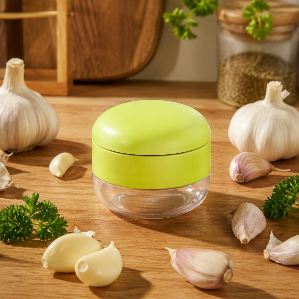 Stainless Steel Multifunctional Manual Garlic Press Mini Handheld Garlic Chopper Household Kitchen Tool for Garlic Paste Crushing