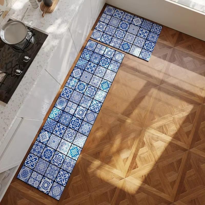 Covoraș de Bucătărie Stil Retro American Anti-alunecare Rezistent la Ulei Covor Piele Pvc Impermeabil Covorașe Speciale pentru Picioare Decor Acasă Covor