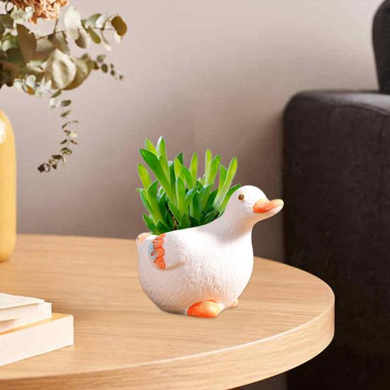 Cartoon Duck Rabbit Fox Bird Fish Shape Flower Pot Ceramic Plants Container Ornament Figurine Decorative Planter