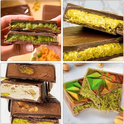 DEVENTORZ Chocolate Mold, Silicone Mold, Deep Chocolate Mold, Non-Stick Chocolate Mold, 4-Cavity Rectangular Chocolate Mold, Silicone Candy Bar Mold F