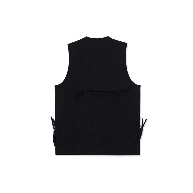 Li Ning X Jackie Chan Collaboration Kung Fu Series Wind Forest Fire Mountain Embroidered Vintage Button Loose Vest Men Vests Black AMDR053-2