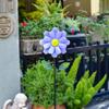 Simulation Garden Windmill Spinner Metal Flower Pinwheel Flower Climbing Support  Backyard Patio
