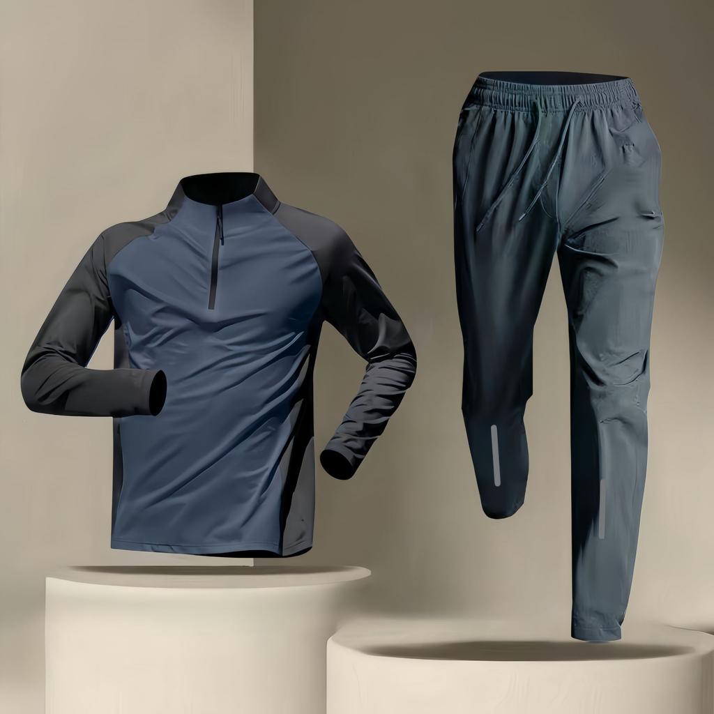 Semi-zipper Training Clothes, Long-sleeved Quick-drying Clothes, Cycling Sports, Track and Field Sports, Couple Suits, Running Fitness Clothes.