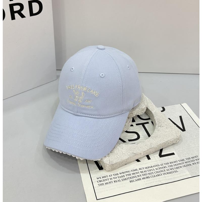 Spring and summer simple lace letter embroidery baseball cap versatile face small soft top curved brim cap