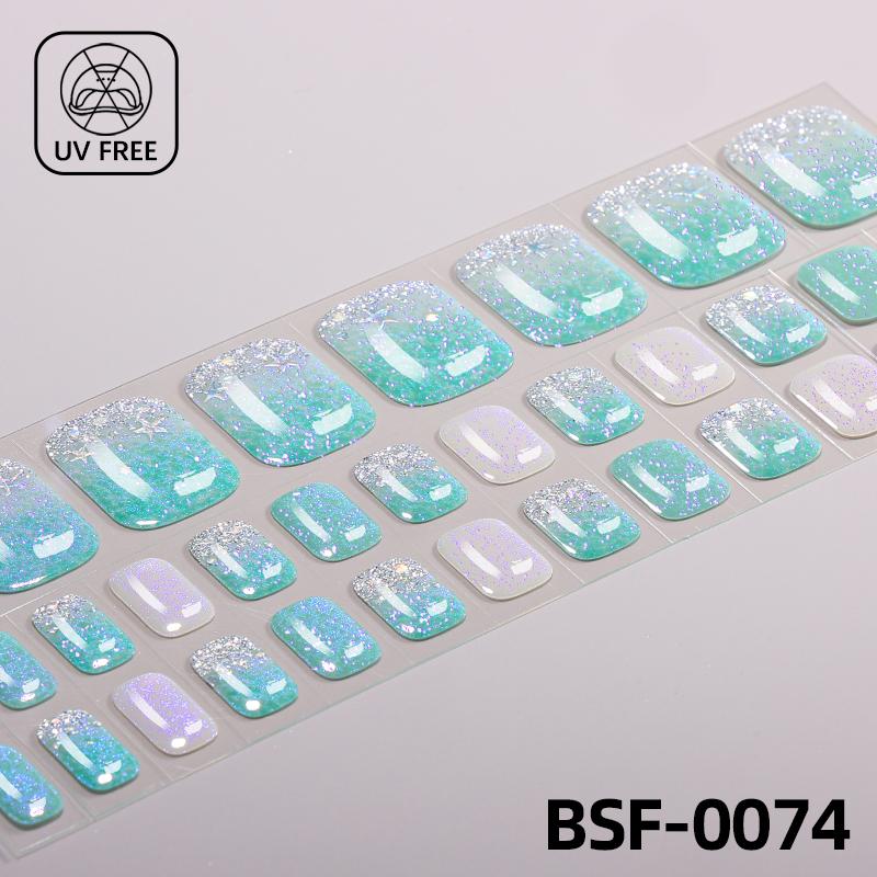 Popular Style New 3D Waterproof Nail Sticker Plastic UV Free Nail Wraps Toe Wraps