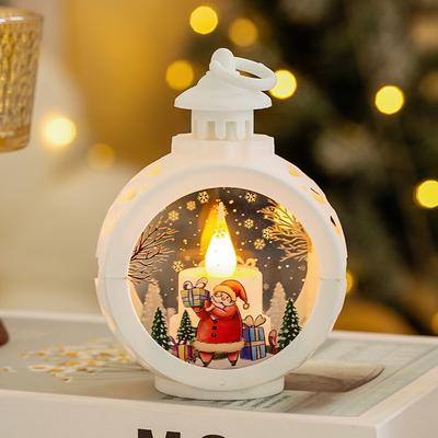 2025 LED-Lampe Dekor Weihnachten Tragbare Laterne Weihnachtsmann Weihnachtsbaum Windlichter Anhänger Navidad Weihnachten Neujahr Dekoration