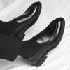 Fashion Black British Style Shoes Luxury Brand Loafers Men Leather Thick-soled Cowhide Business Shoes Designer Men's Shoes High Quality