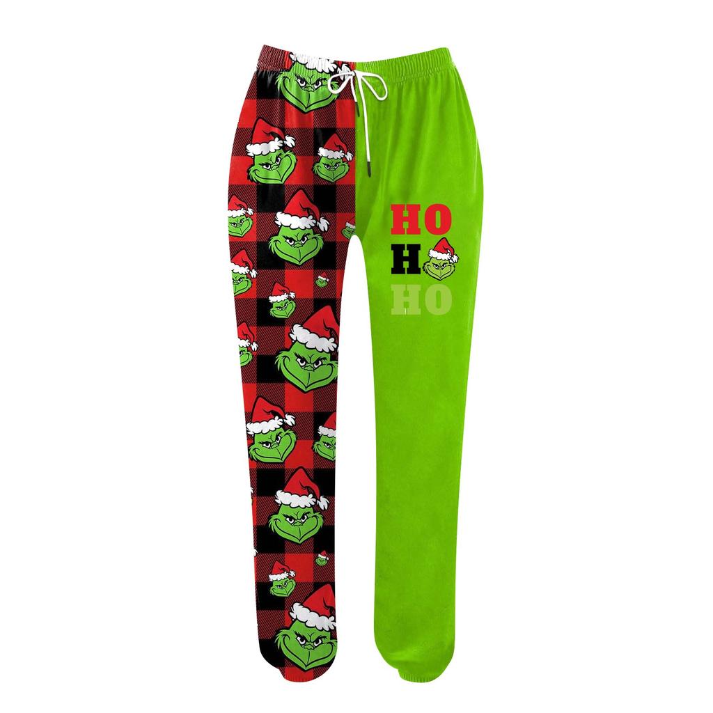 Women's Casual Fashion Christmas Printed Casual Sweatpants Elastic Waist Drawstring Pants