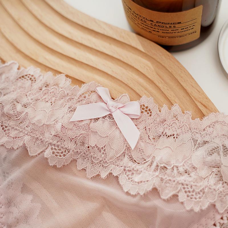 Dámské sexy krajkové kalhotky s nízkým pasem, šněrovací mašličky, dámské kalhotky s G-string spodním prádlem, s pokušením