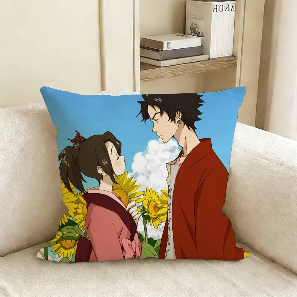 Anime SSamurai CChamploo Pillow Case Living Room Sofa Cushion Cover Suitable For Home Bedroom Room Decoration