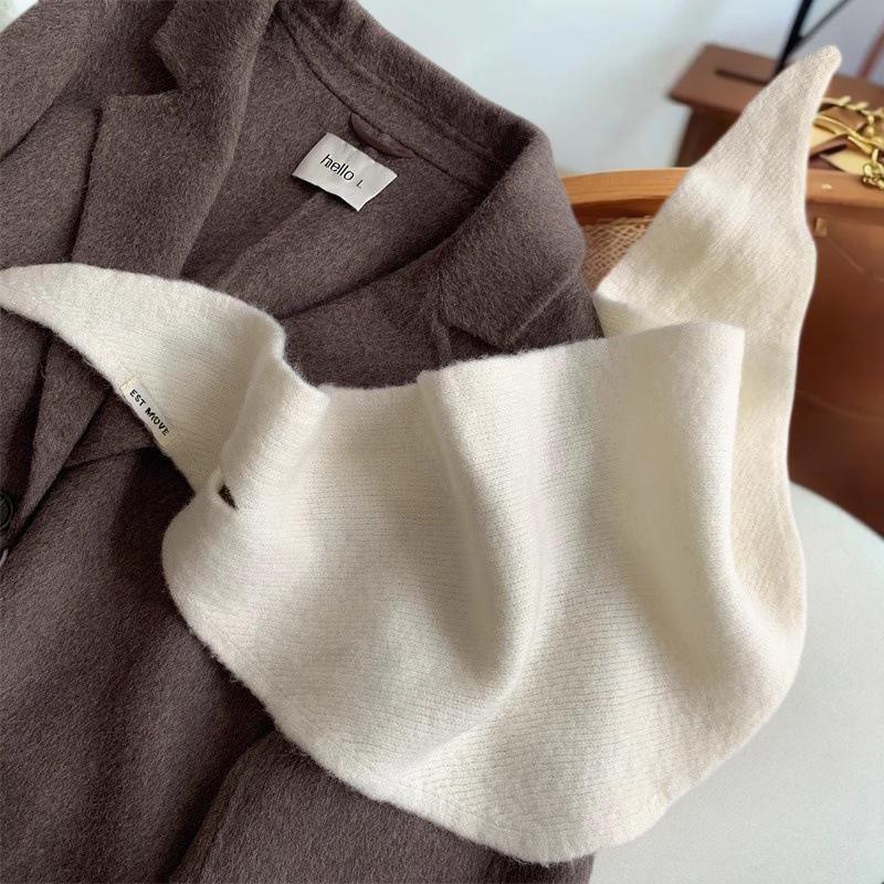 Sciarpa Triangolare Monocolore Donna Coreana Britannica Nicchia Piccola Scialle Sciarpa Triangolare Calda Lavorata a Maglia Foulard Regalo Scaldacollo