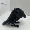 Niche Style Gothic Decor 3D Printed Crow Ornament, Realistic Black Raven Bird Figurines Figurine, Halloween Theme Statues for Bookshelf Desktop