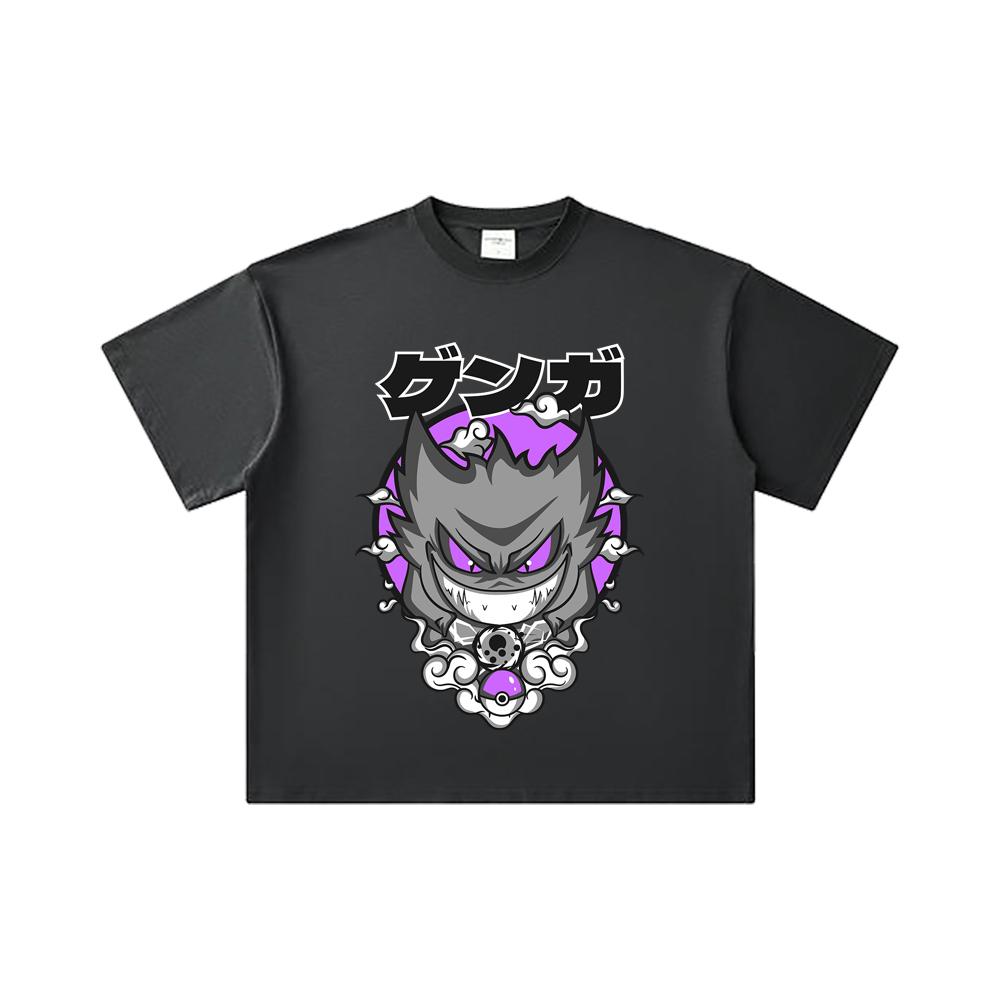 260 GSM Double Yarn 32 Count 100% Cotton Pokemon V10 Gengar Print Unisex Heavy Cotton T Shirt
