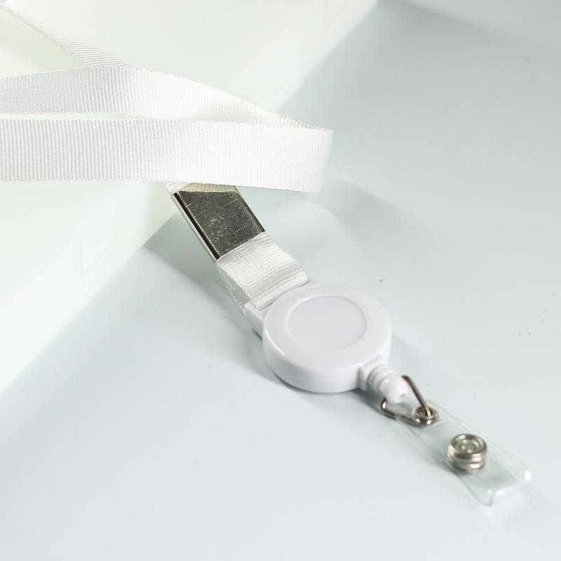 Retractable Lanyard With Badge Reel Neck Strap For Id Card Cellphone Hanging Key Employee'S Staff Work Card Rope Strap Fold