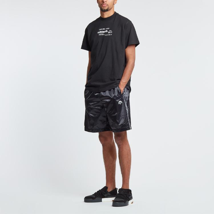 Adidas Originals X Alexander Wang Satin Loose-Fitting Sports Shorts Men Bottoms Black CV5257