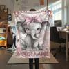 1PC Custom Name Moonlit Elephant Dreams Patterned Flannel Blanket Suitable For All Seasons for Home Decor Warmth and Comfort Gifts Holiday Present_lx
