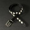 Black White Punk Women Men Belt PU Leather Y2K Retro Pin Buckle Belt Hip Hop Cross Pattern Streetwear Waist Belt For Jeans