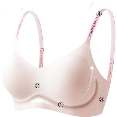 YOUKESHU Women's Soft Support Push-Up Wireless Bra, Anti-Sagging, Side Support, Seamless, Sexy Brassiere