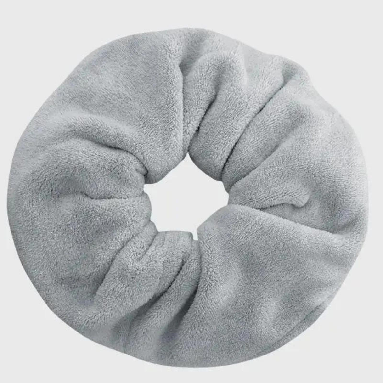 1PC Absorbent Hair Towel Scrunchie Quick - Dry Hair Wrap for Women Soft Hair Drying Accessory серый