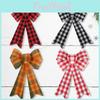 Beautiful Pvc Christmas Bow In Red And White Checkered Style For Holiday Decorations