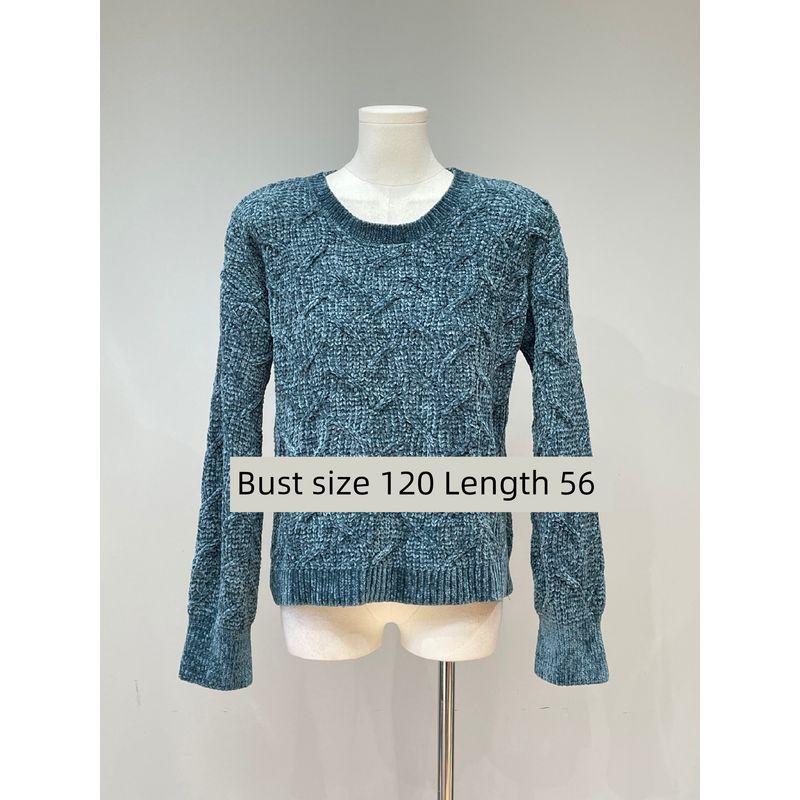 

2025 Spring New Arrival Trendy Sense of Design Contrast Color Hand-Woven Sweater Soft Glutinous Lazy Style Top Women Color 6 All yards