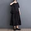 XITAO Patchwork Ruffles O-neck Matching Female Set  GYX1575