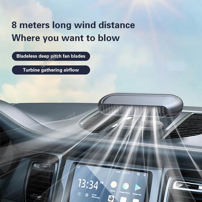 Electric Car Fan USB Fan No Blades Low Noise Air Circulation Tabletop Adjustable Use Car Car Vehicle Fan And 360°