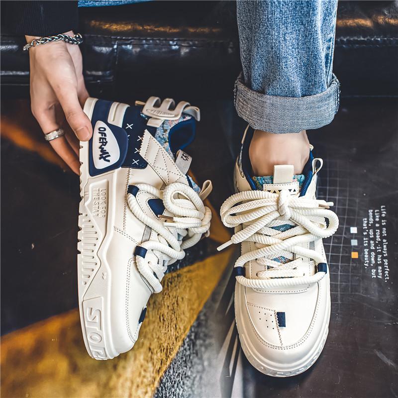 Internet Celebrity Hot Men's Shoes Versatile Black White Panda Board Student Leather Surface Soft Sole Sports Casual Small Trendy