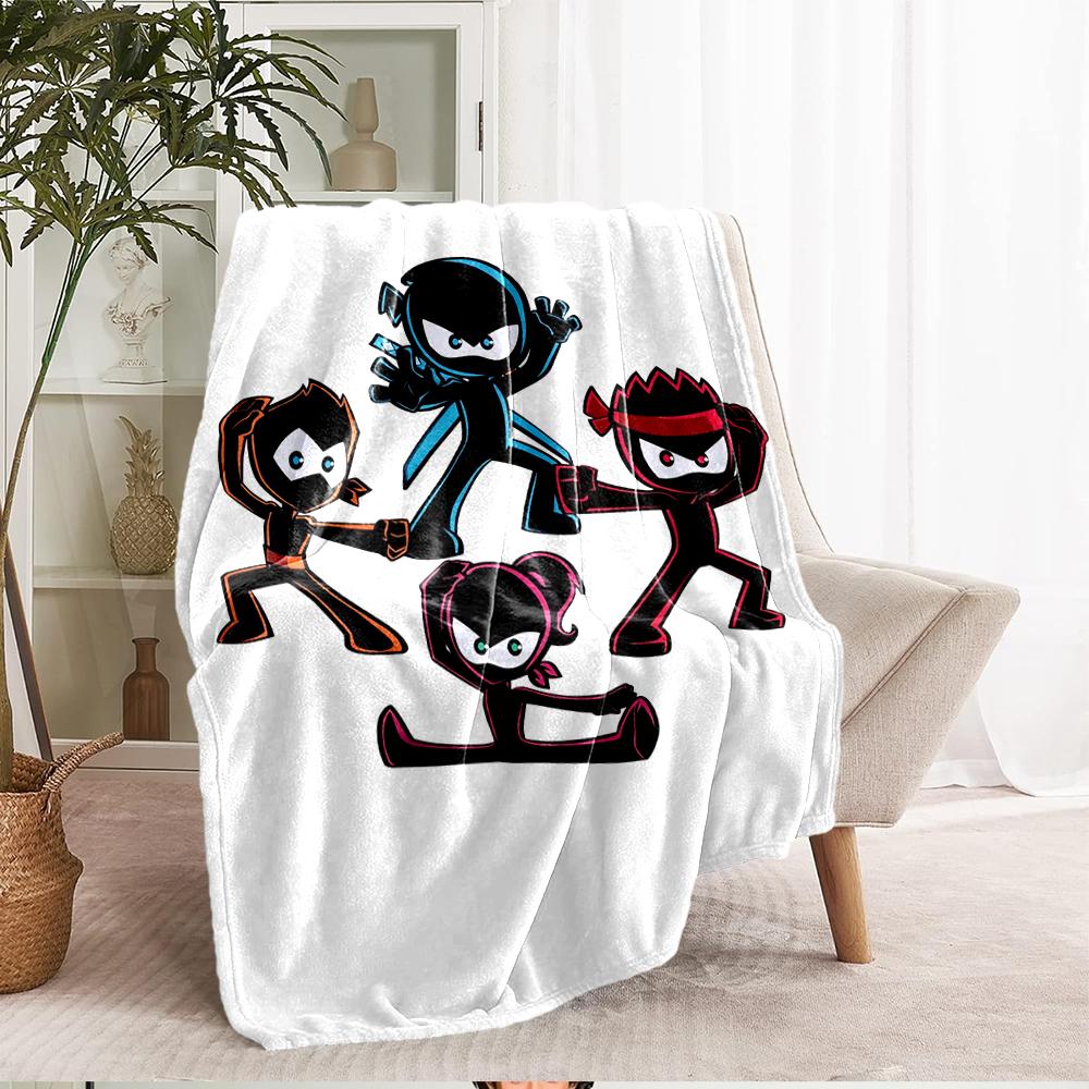 Ninja Kidz Theme Printed Blanket - Perfect for Couch, Bed, Travel & Outdoor Use | Machine Washable, Cozy & Durable.