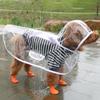 Haustier-Regenmantel Hund-Regenmantel Transparent Druckknopf Mit Kapuze Winddicht Weich Outdoor Hund-Regenbekleidung Regen-Umhang Hundezubehör
