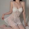 Women Sexy Lingerie Erotic Perspective Lace Add Chest Cushion Nightgown Porn Backless Suspender Underwear Sex Costumes (Excluding Stockings)