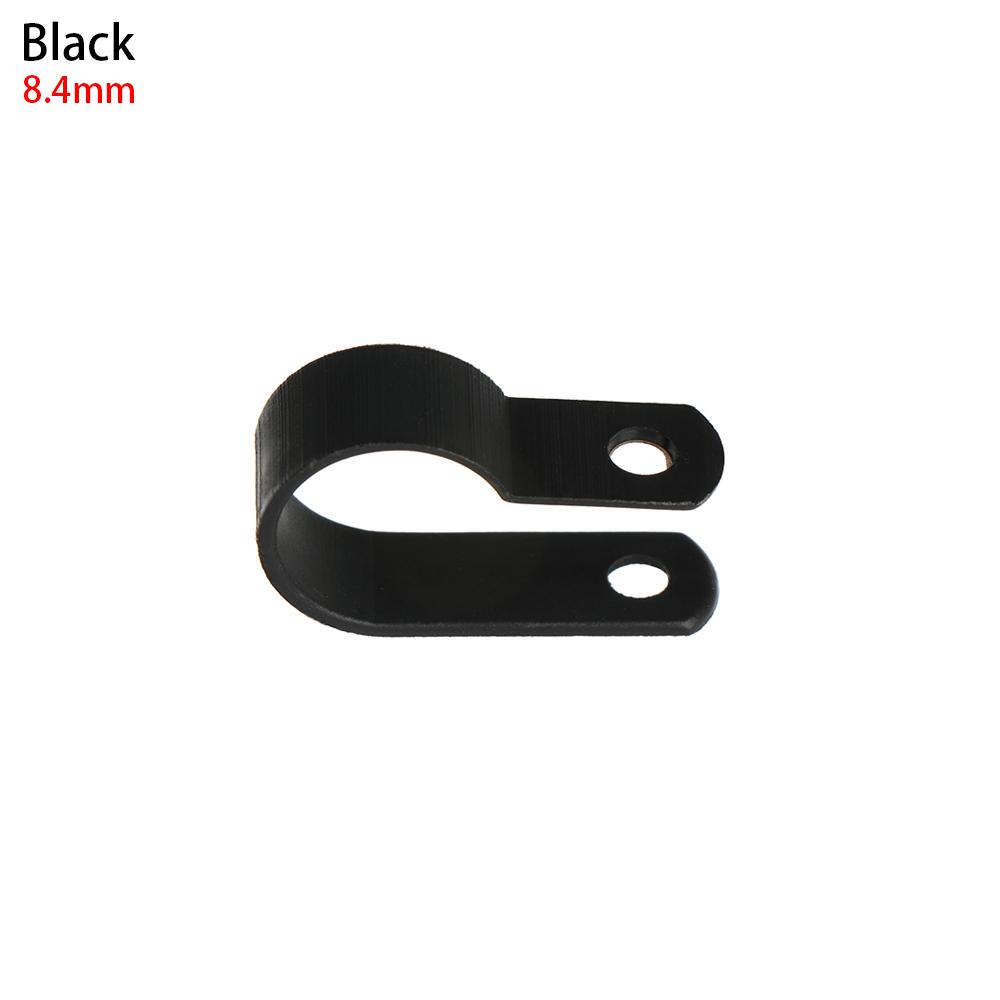 100PCS R-Type Nylon Cable Clamp Plastic P Clips Black Nylon Fasteners Cable Mounting Fix Hardware Electrical Fittings