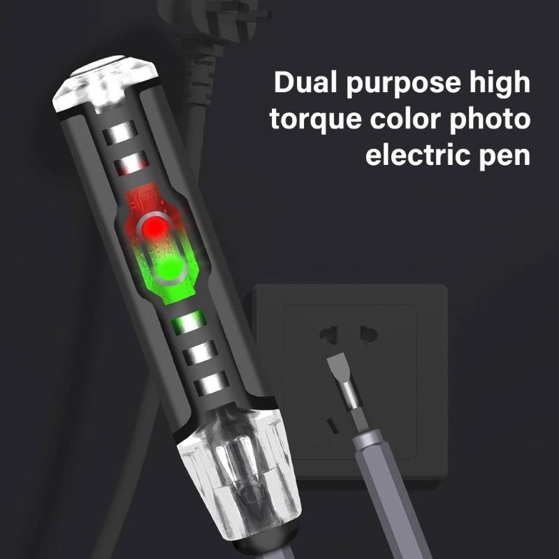 2 in 1 Voltage Tester Current Detector Screwdriver High Torque Magnetic Bit Nonslip Handle for Home and Professional Use