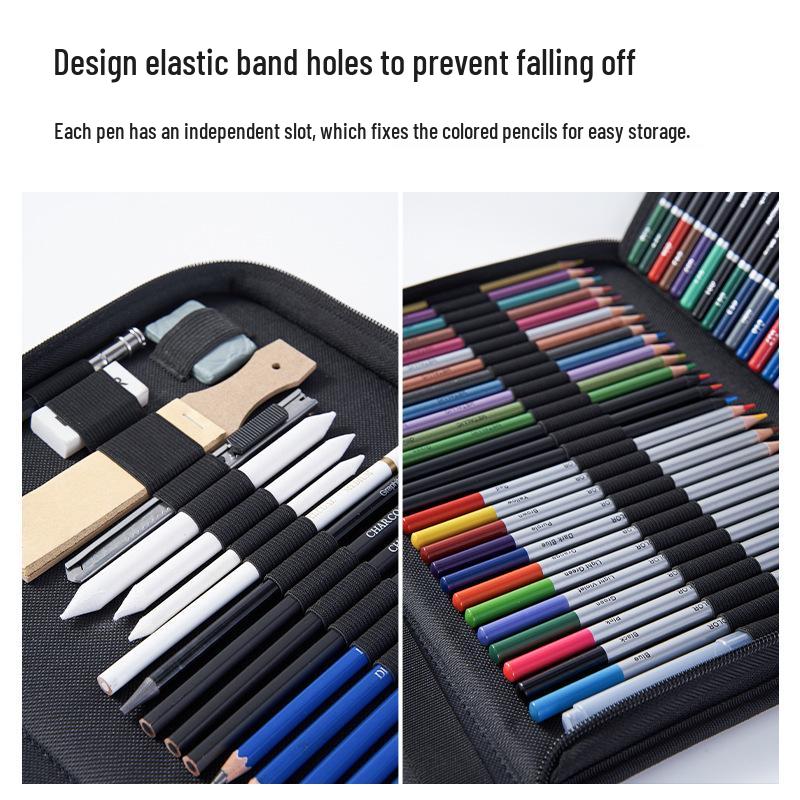 79-Piece Cross-Border Colored Pencil and Sketching Set with Storage Bag