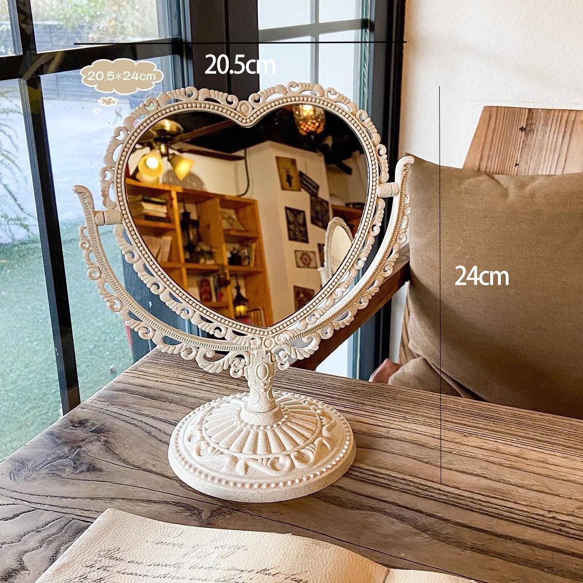 

Эксклюзив для новичков: Европейское ретро зеркало для макияжа - Компактное настольное зеркало для туалетного столика в общежитии