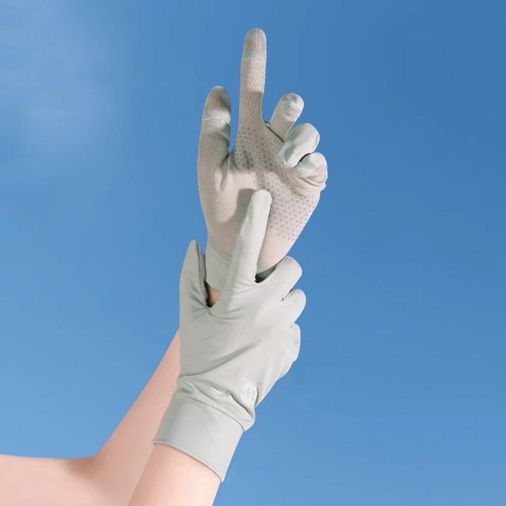 Women UV Sun Protection Gloves Full Finger Touchscreen Driving Gloves Breathable Ice Silk Cycling Gloves Non Slip for Summer