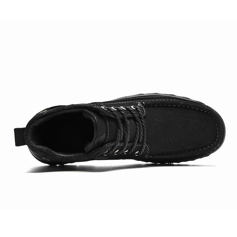 Leder Outdoorstiefel für Herren Slipper Lässige Leder Herrenstiefel Handgefertigt Wasserdicht Wanderstiefel Bota Masculino