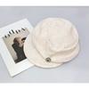 25 Early autumn new pleated silver beret female literary painter hat showing face small beret tide