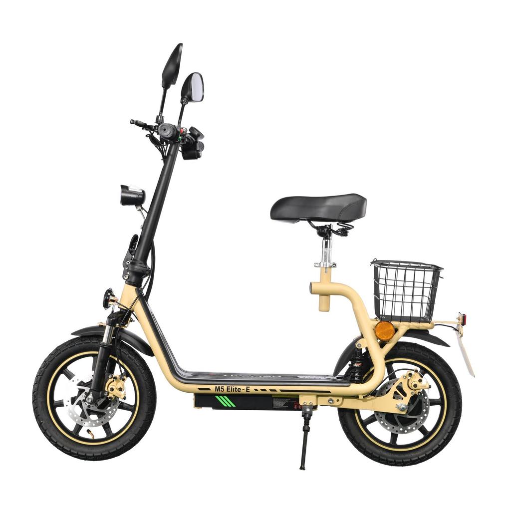 Electric Scooter with Seat TWOFISH M5-Elite-E 14" Tire 500W Motor 48V13Ah Battery Max Speed 40km/h Max Range 30km EEC Certified