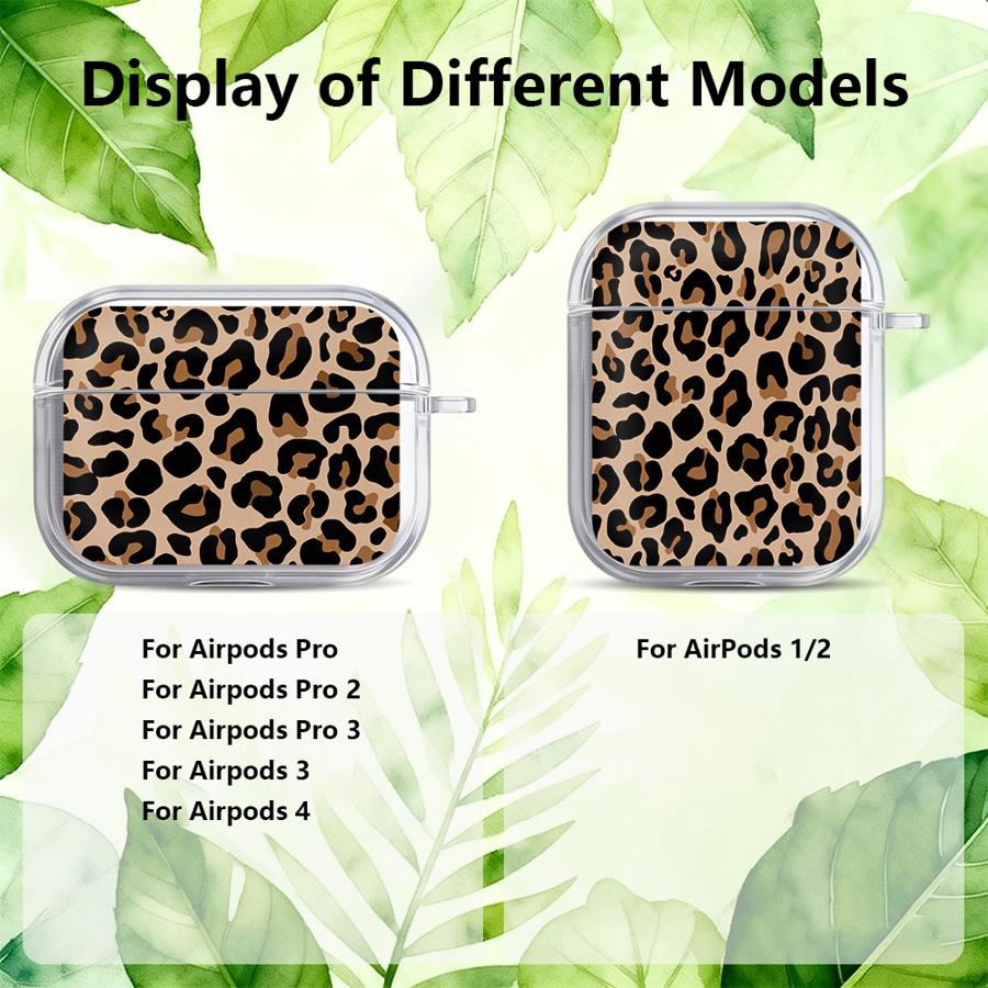 Case For Airpods Pro3 3 2 4 Pro 1 Pro2 Clear Earphone Cases Cover Leopard Print