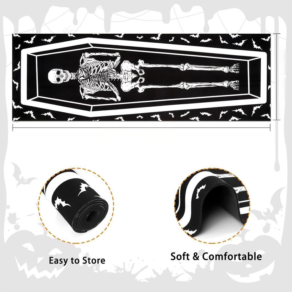 Halloween Carpet, Coffin, Mummy, anti-slip and absorbent carpet, living room, kitchen, corridor decoration carpet