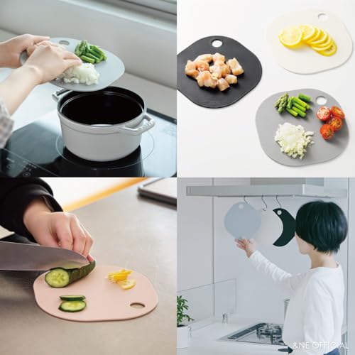 &NE Nikii Cutting Board, Black, 1 Piece, 18.5cm Wide X 18.5cm Deep X 0.3cm Thick, Made In Japan, Dishwasher Safe, Antibacterial, Small Mini Cutting Bo