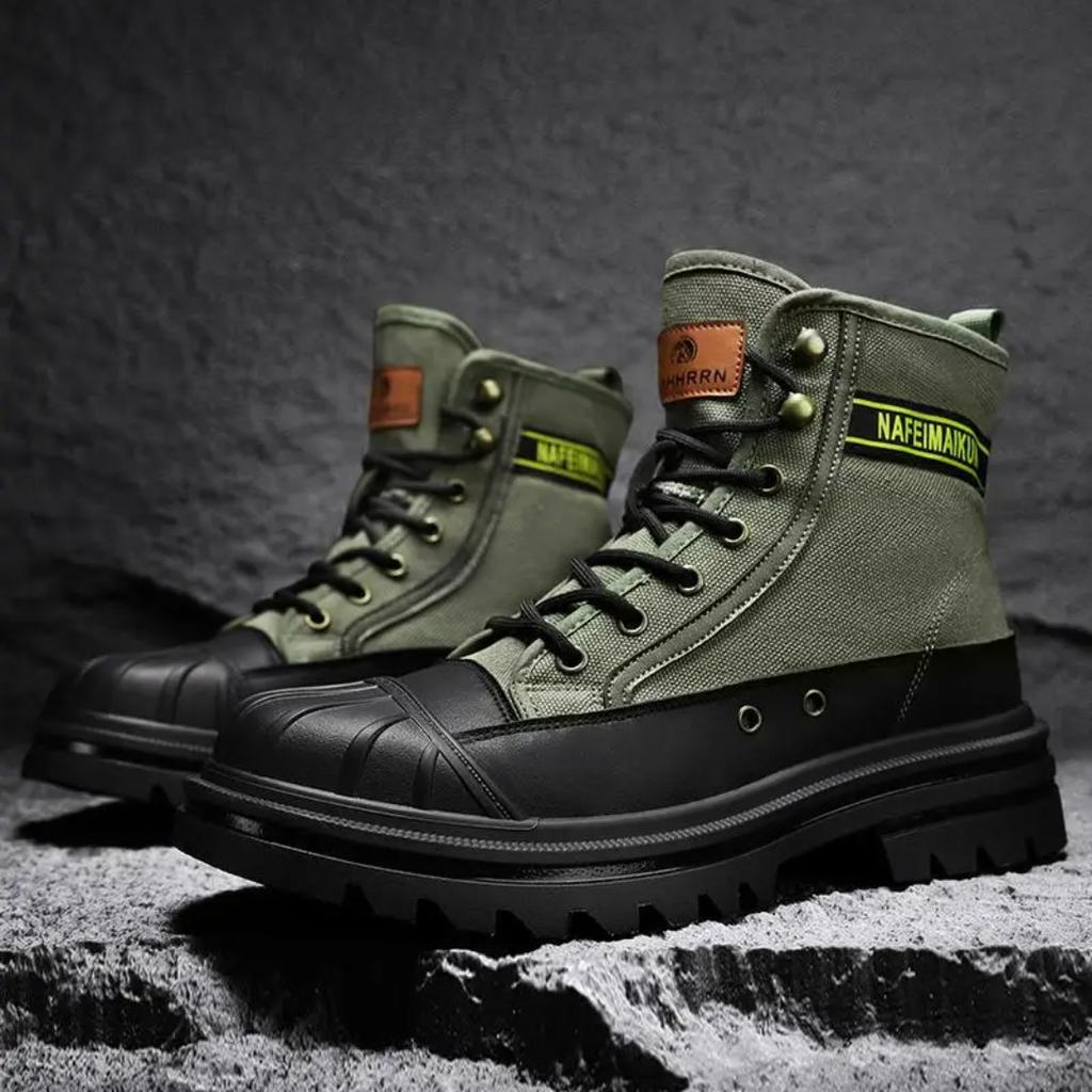 New Ankle Boots, Canvas High Top Shoes for Men, Comfortable and Durable Combat Boots, Casual Sports Shoes